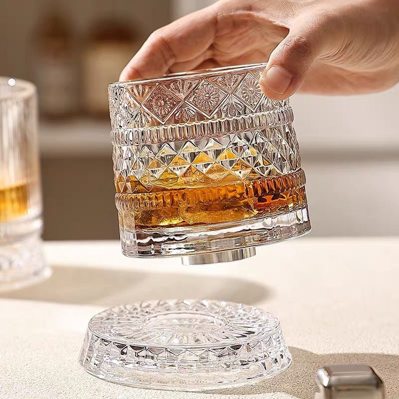 360° Rotating Crystal Wine Glass